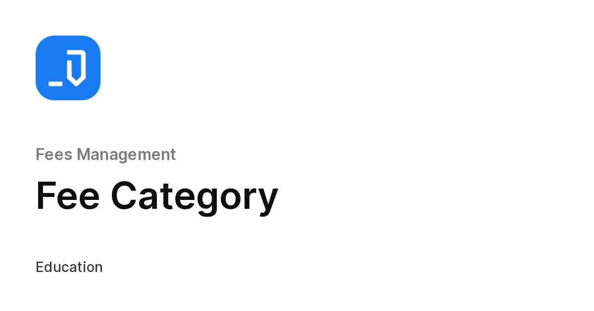 Fee Category
