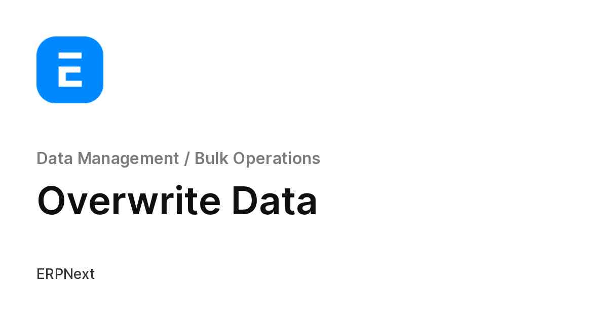 Overwrite Data