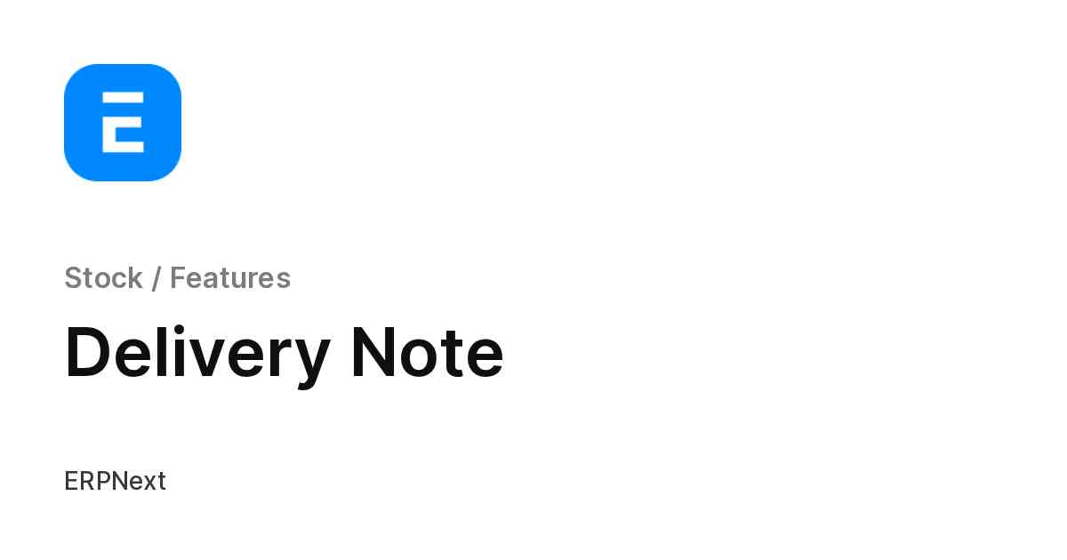 Delivery Note