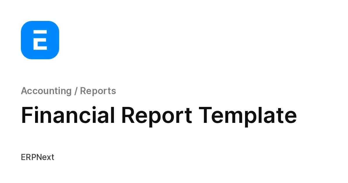 Financial Report Template