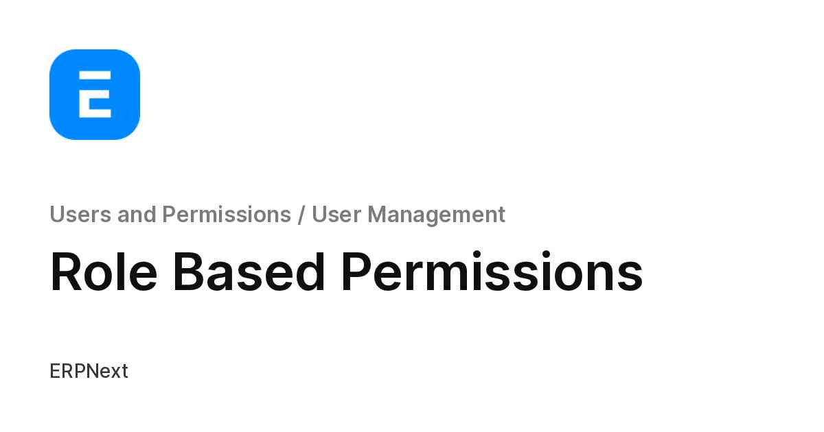 Role Based Permissions