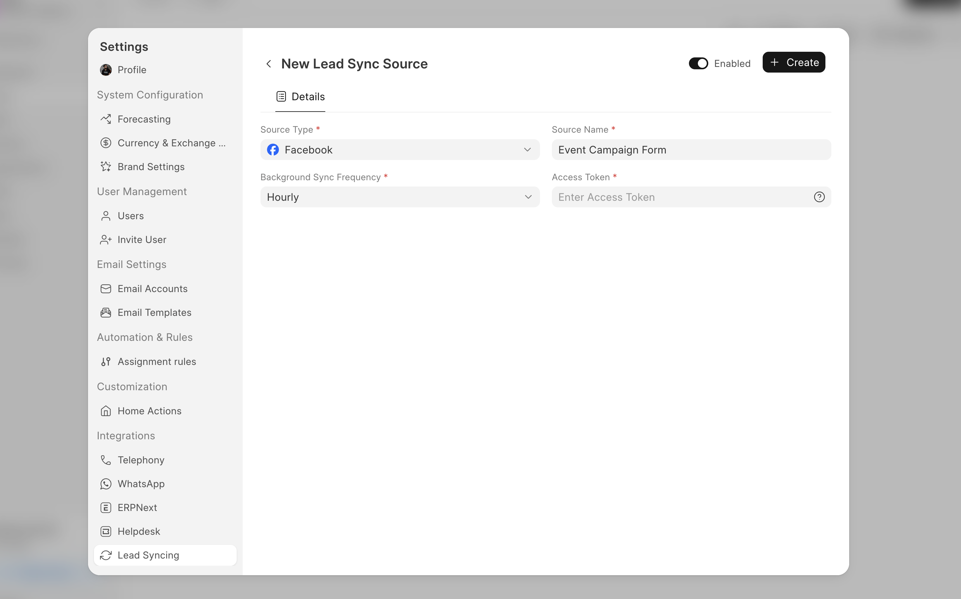 New Lead Sync Source