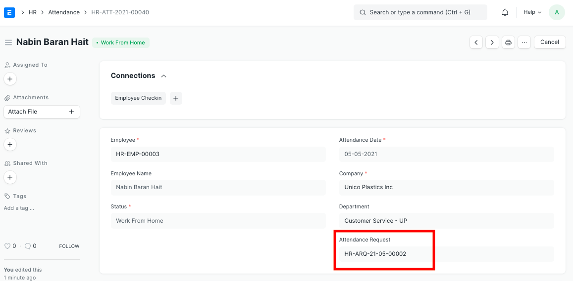 Attendance Request Linked