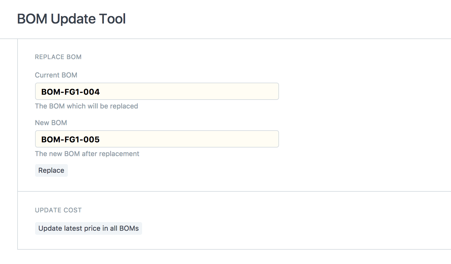 BOM Update Tool