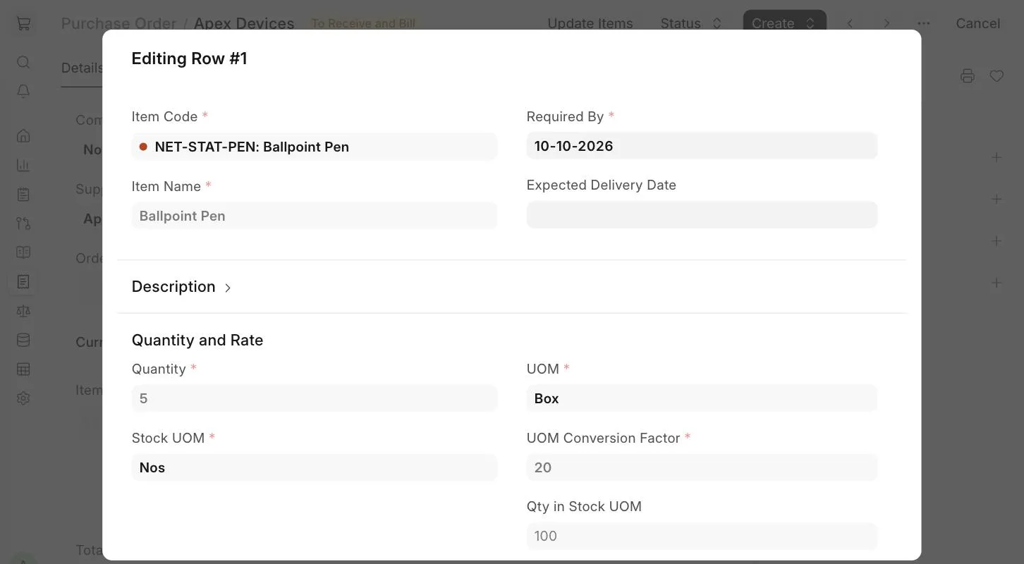UOM, Stock UOM and Conversion Factor in Purchase Order item