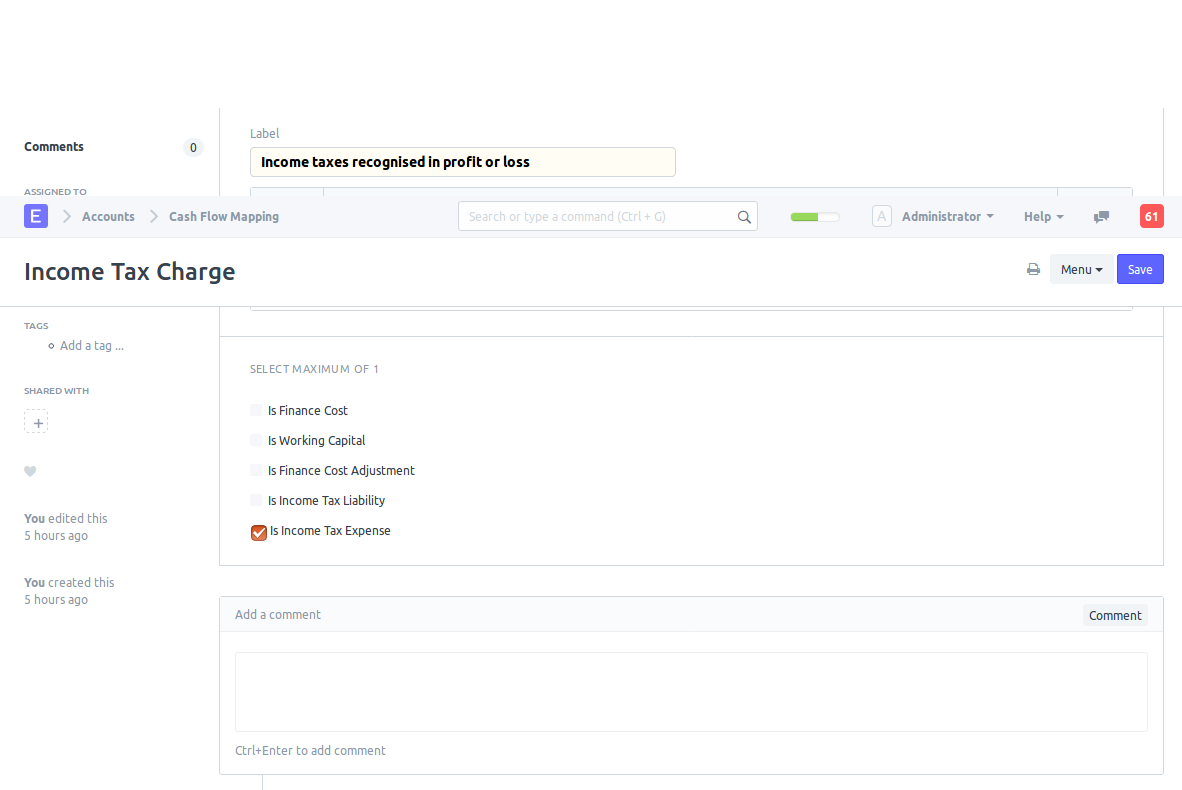 custom cash flow statement