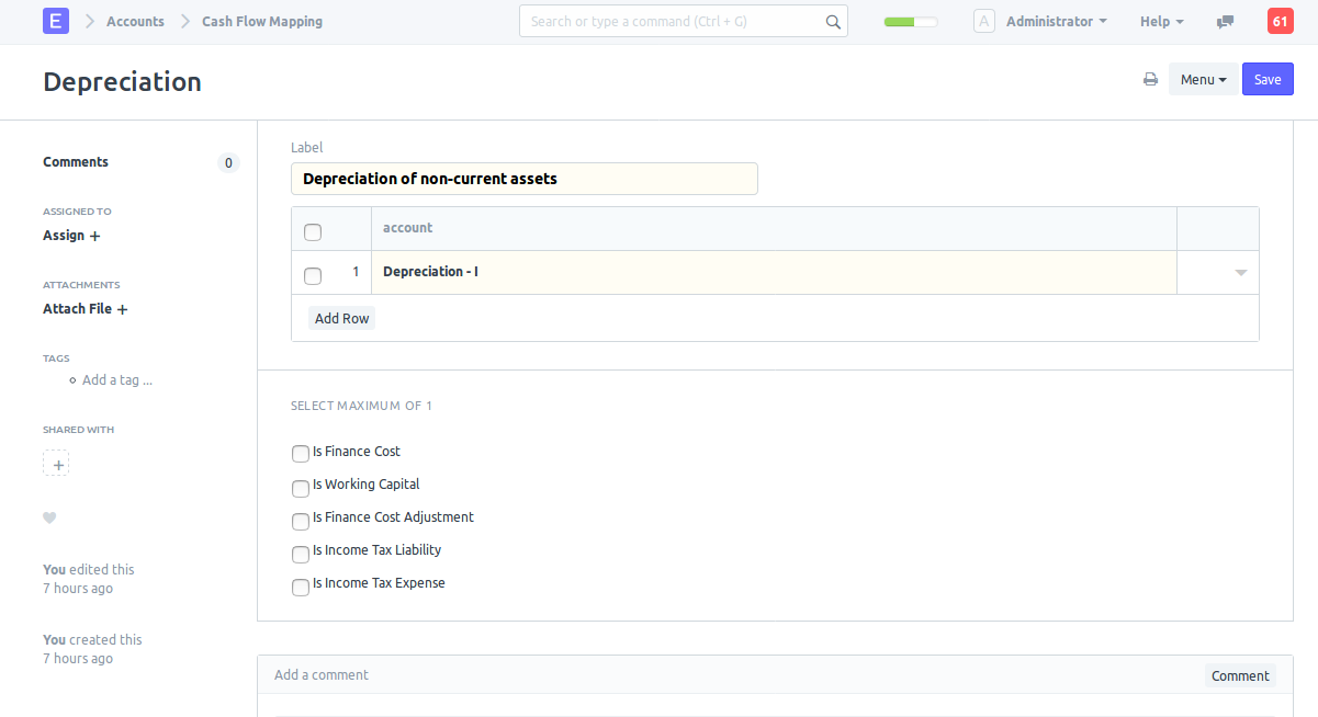 custom cash flow statement