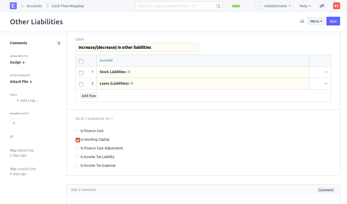 custom cash flow statement