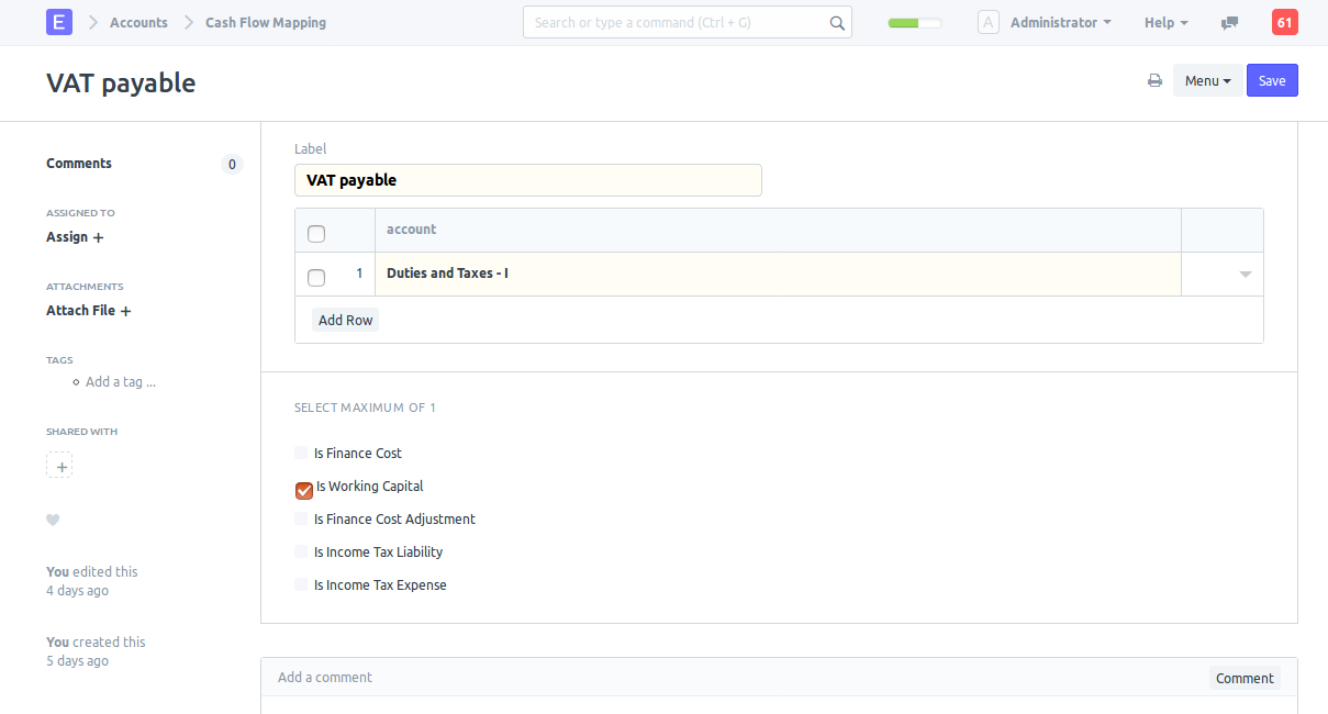 custom cash flow statement