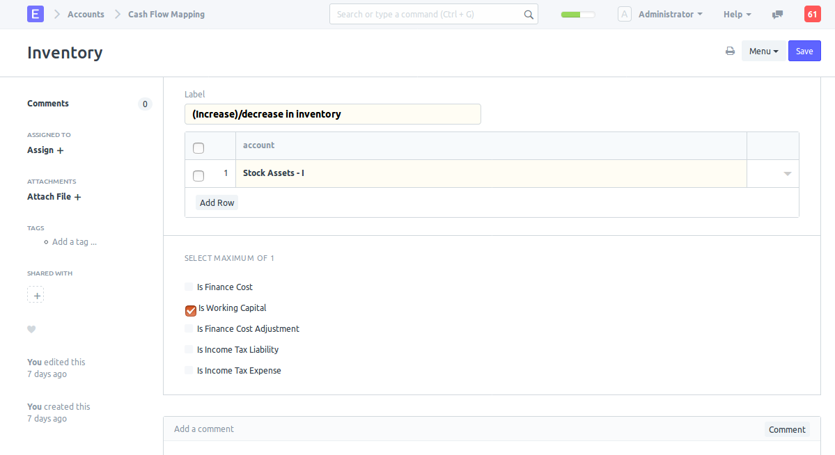 custom cash flow statement