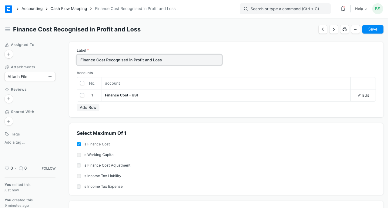 Cash Flow Mapping for Finance Cost