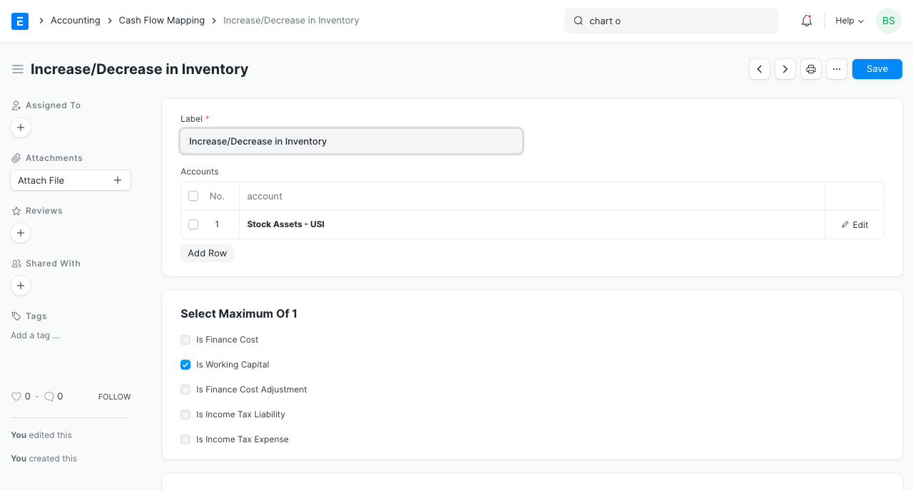 Cash Flow Mapping for Inventory