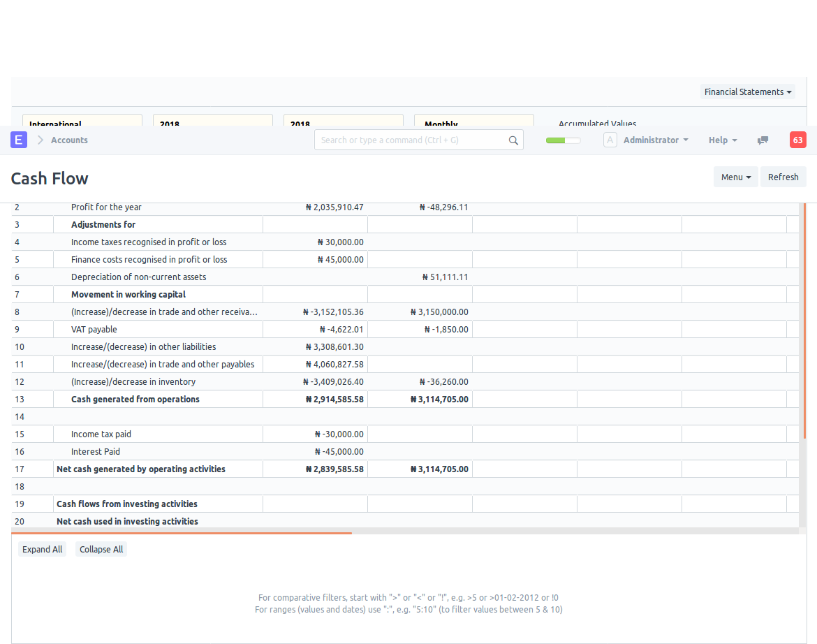 Updated Cash Flow Report