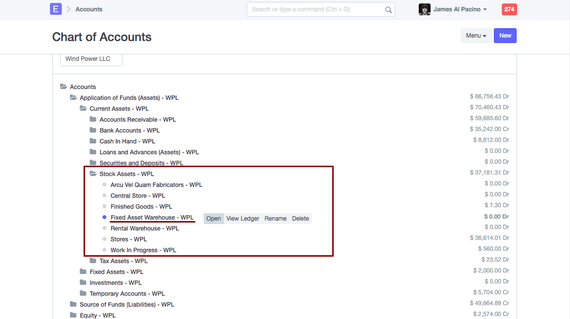 Project Default Cost Center