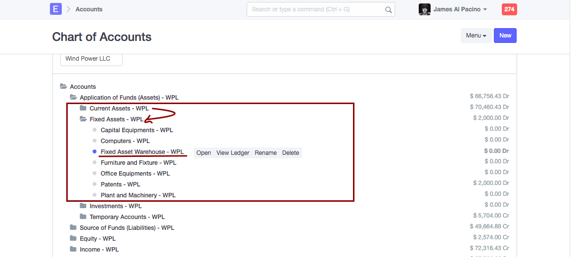 Project Default Cost Center