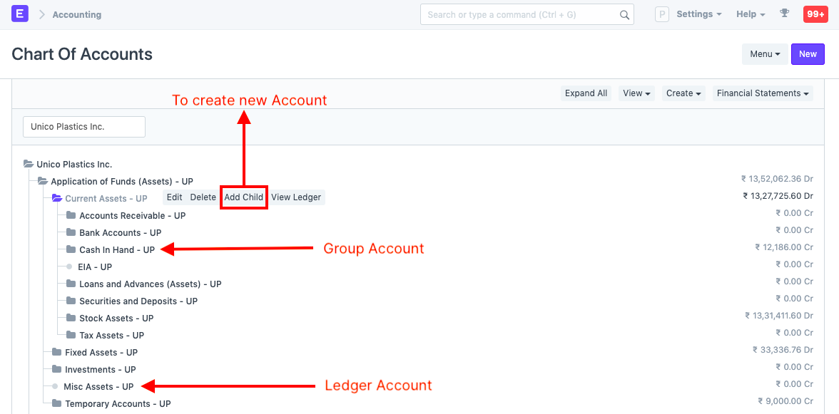 Chart of Accounts