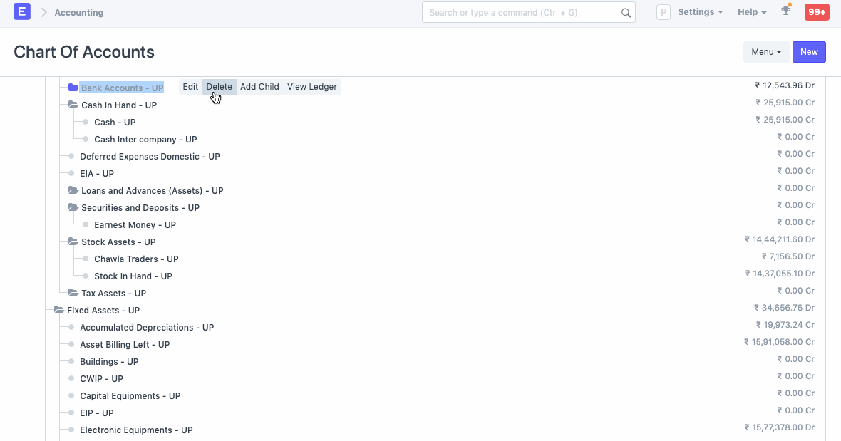 Chart of Accounts