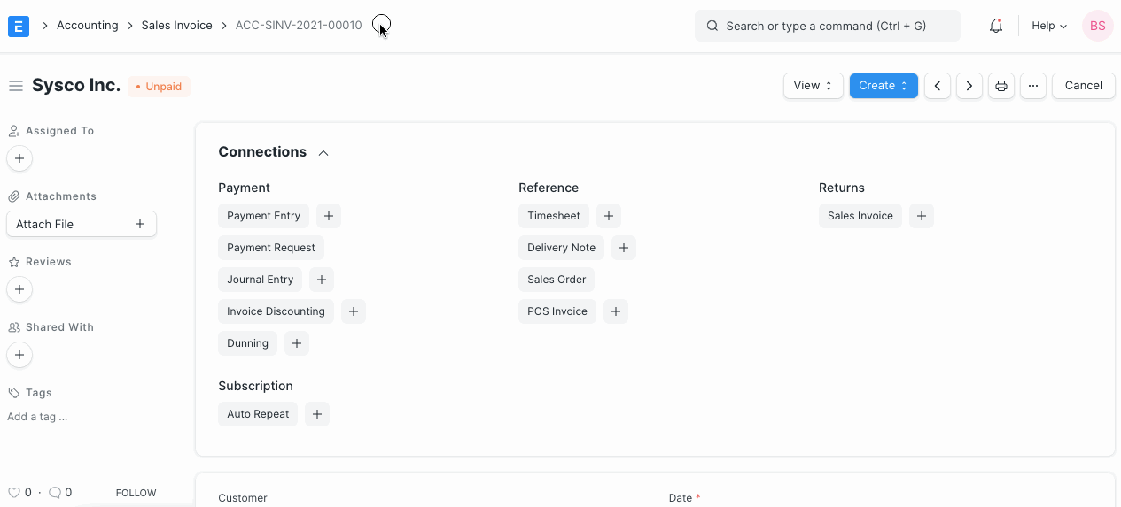 Creating Credit Note