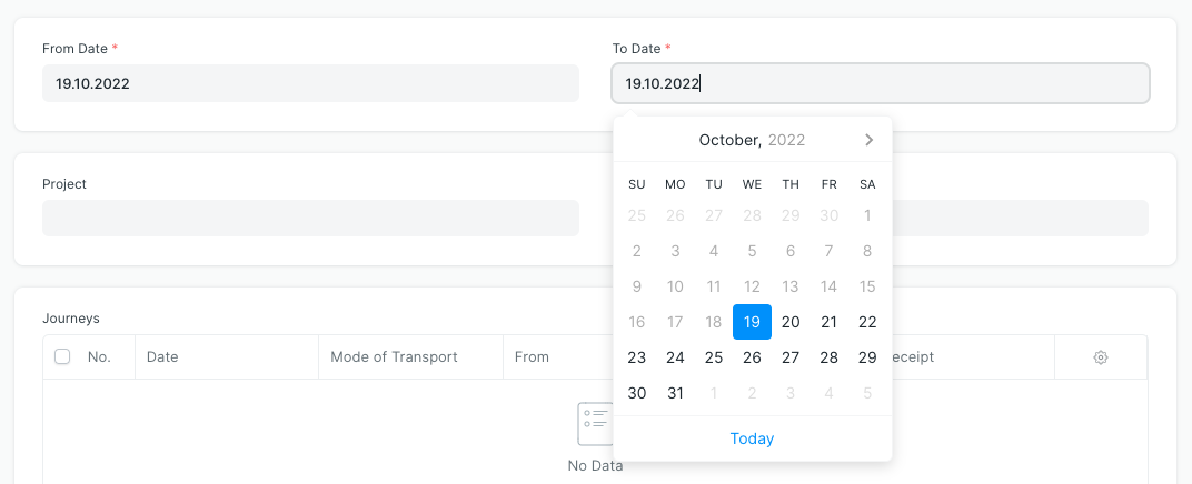 Datepicker with disabled date range