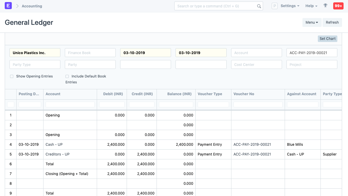 Debit Note Ledger