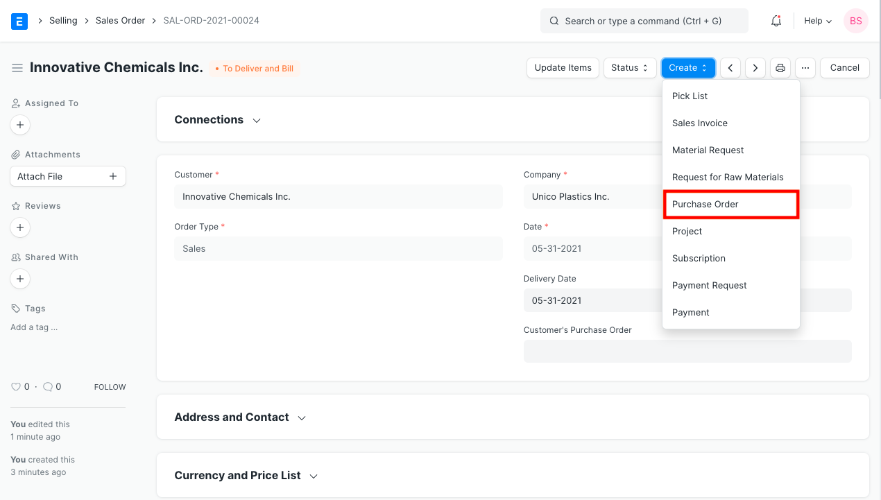 Setup Drop Shipping on Sales Order Item