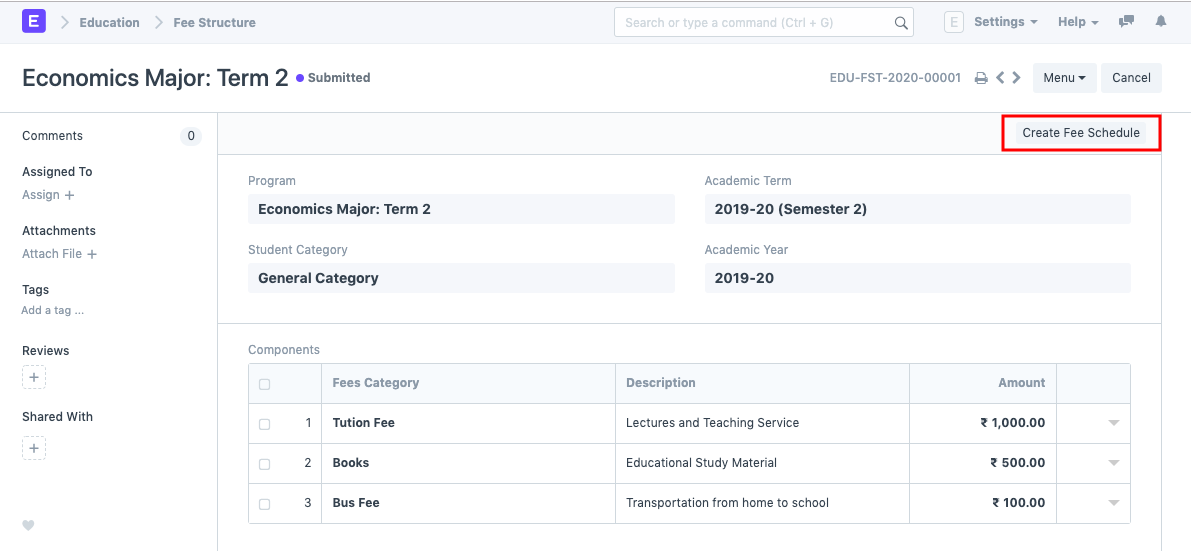 Fee Structure