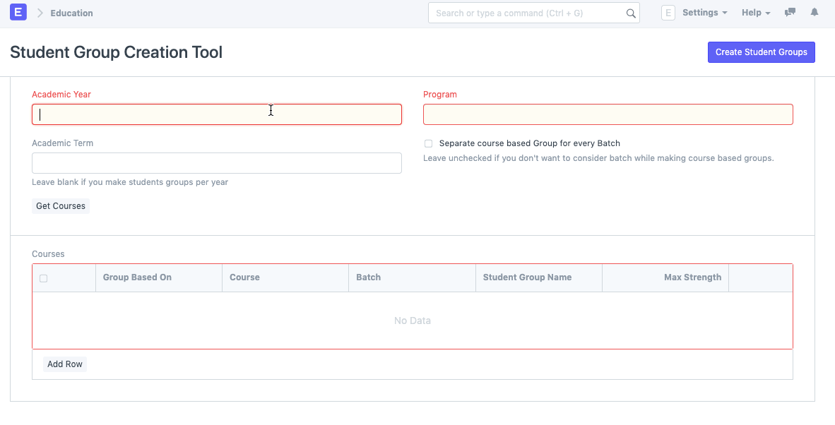 Student Group Creation Tool