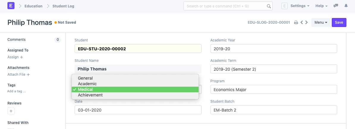 Student Log