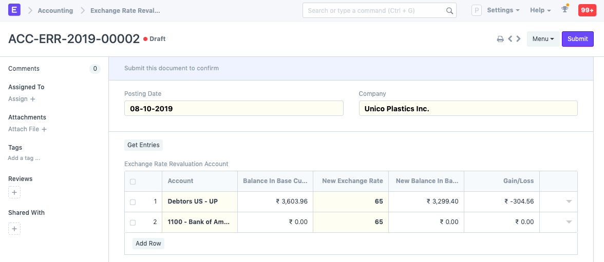 Exchange Rate Revaluation