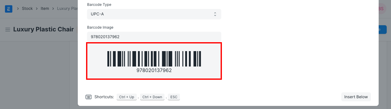 Field Type Barcode