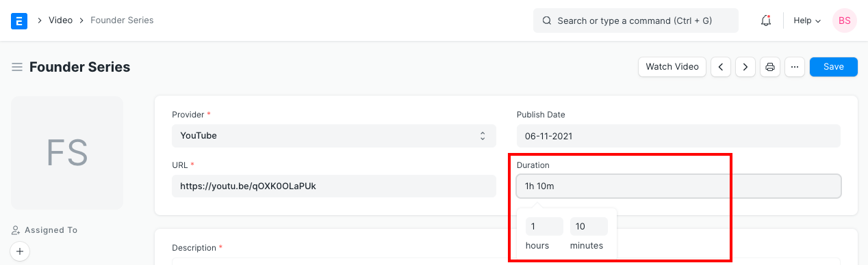 Field Type Duration