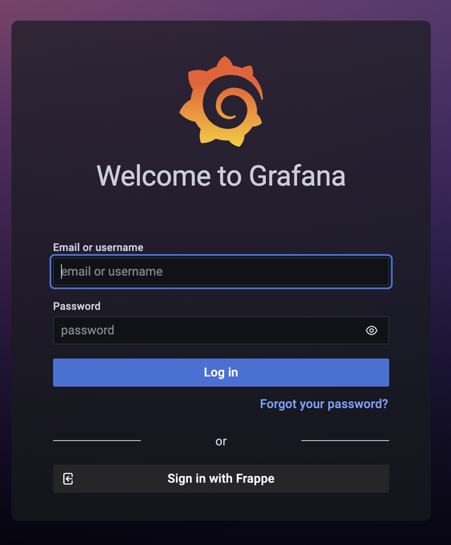 Signin with Frappe Grafana