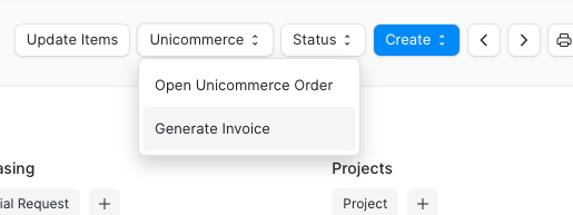 generate invoice button