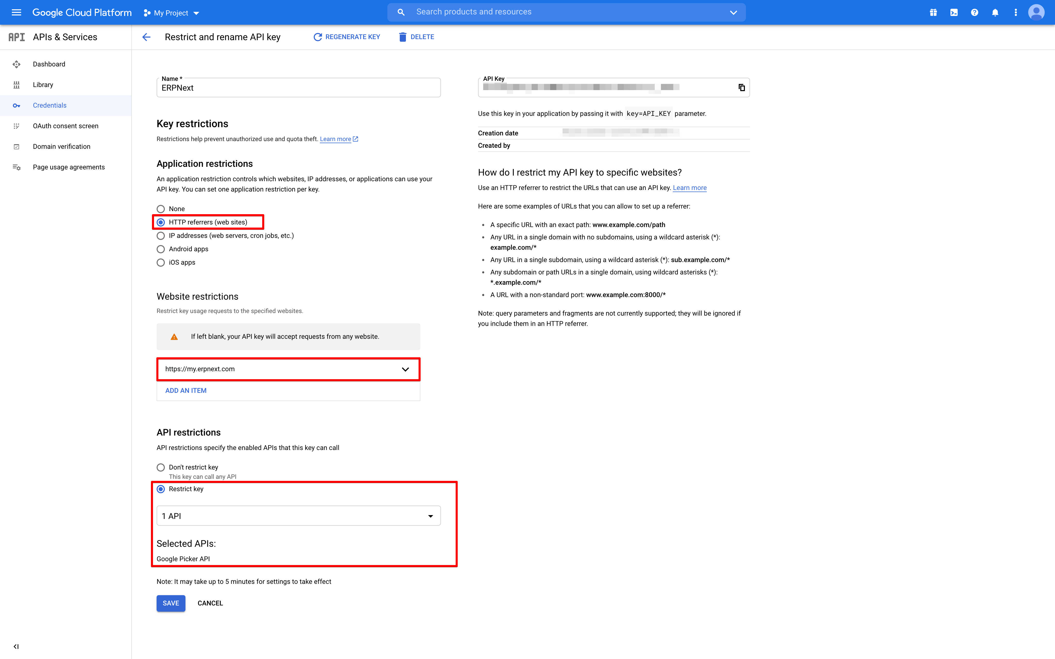 API Key configuration