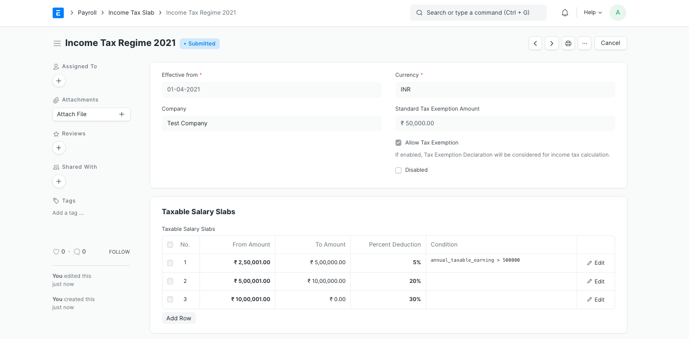 Income Tax Slab