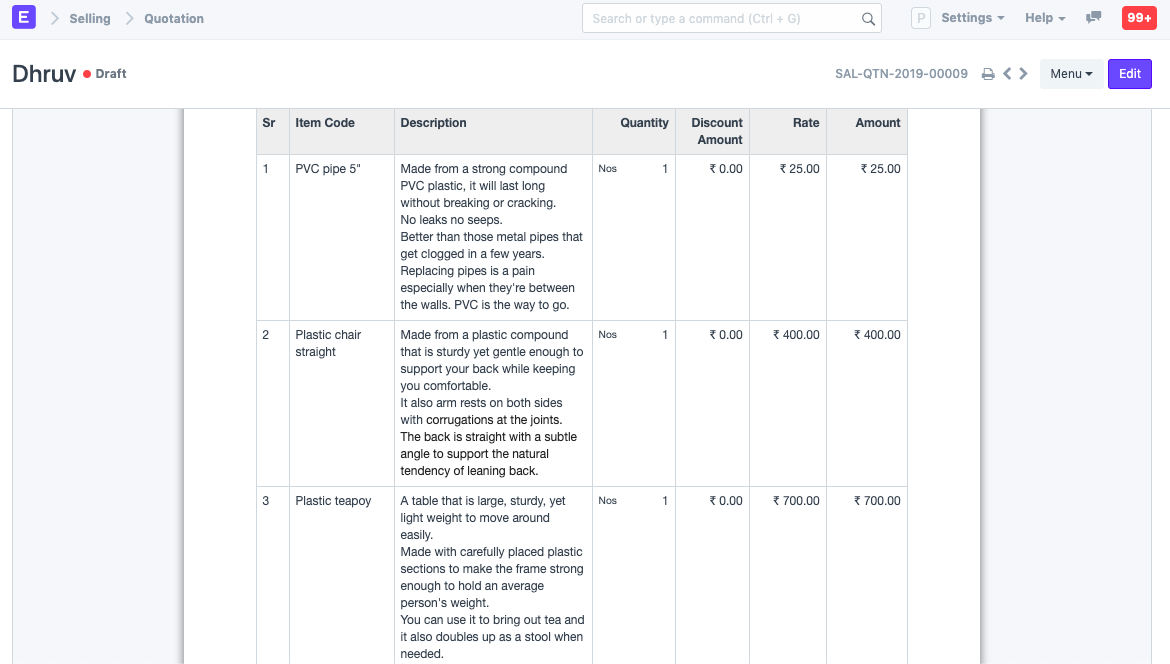 Incompact Print Format Settings