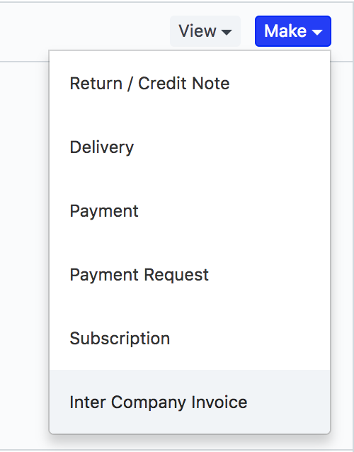 Inter company invoice