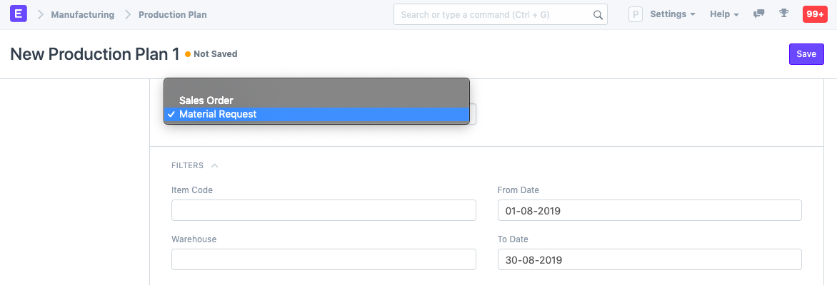 Material Request Filters