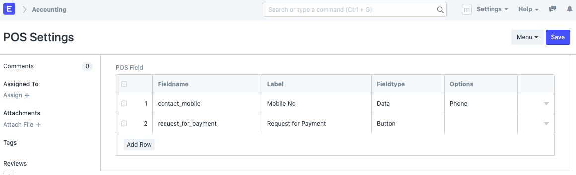 Mpesa POS Settings