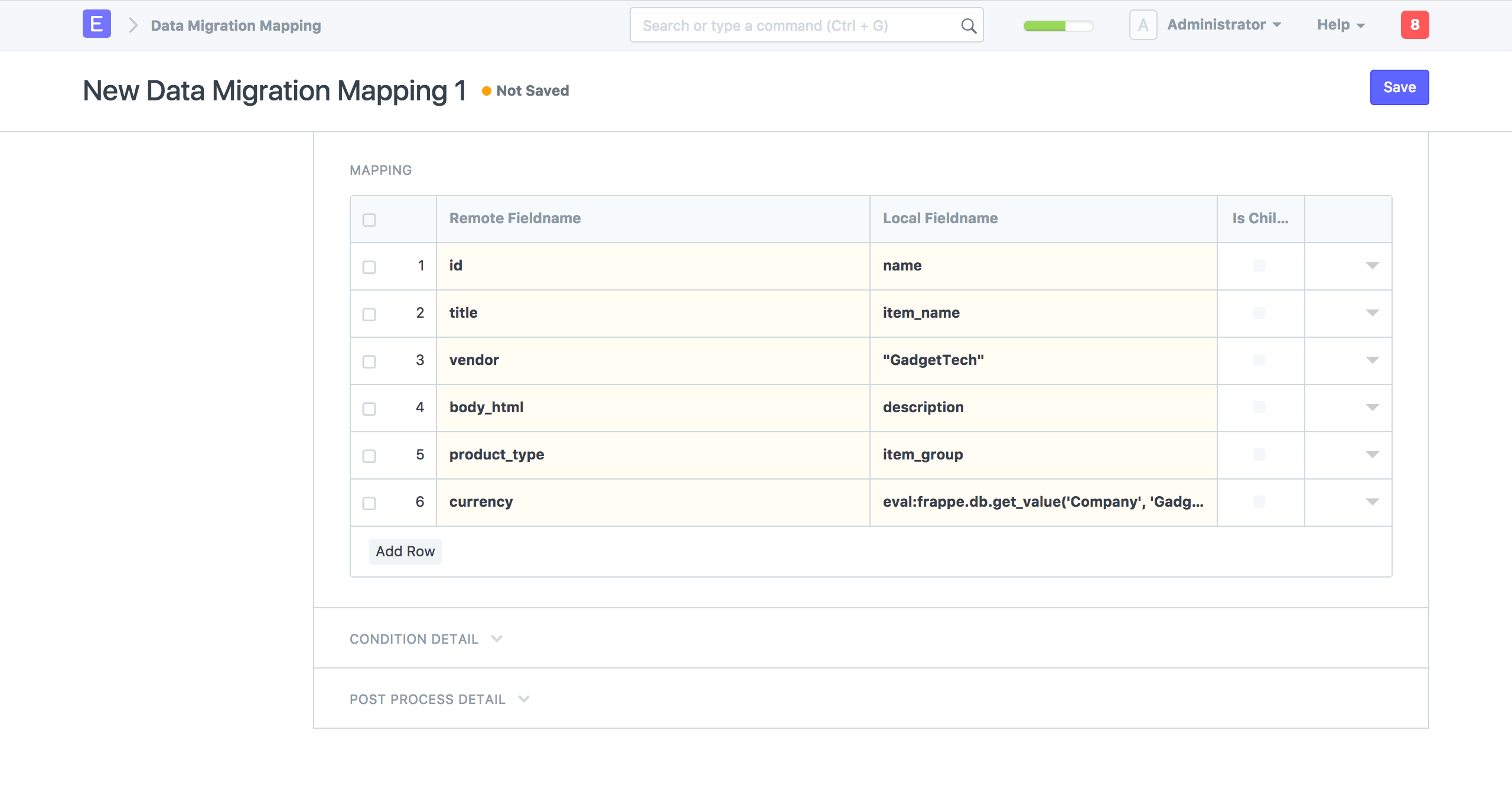 Add fields in Data Migration Mapping