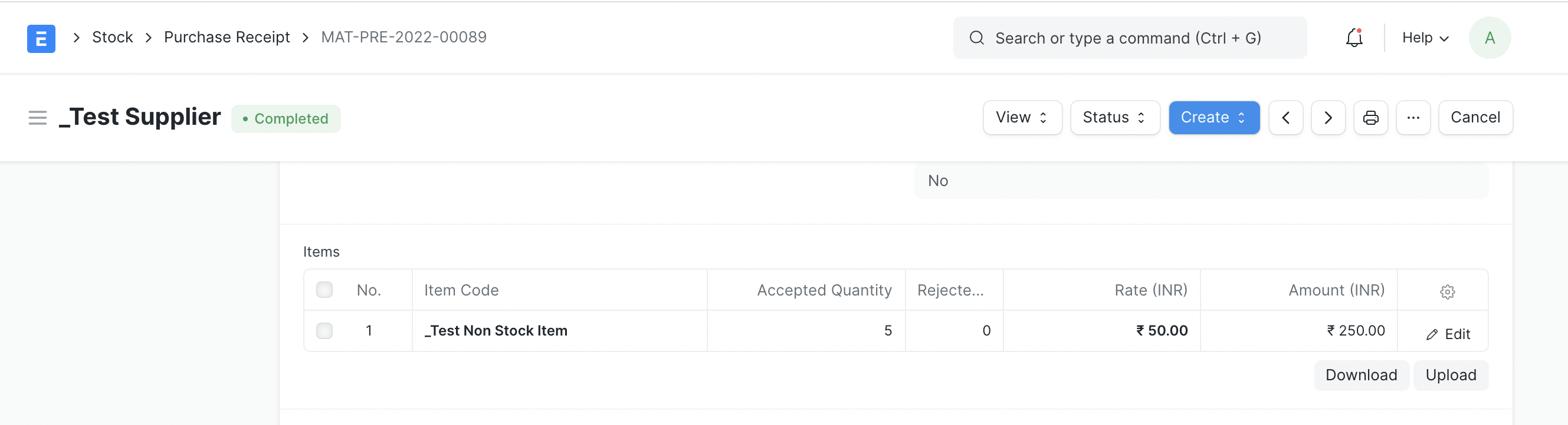 Provisional Accounting Purchase Receipt