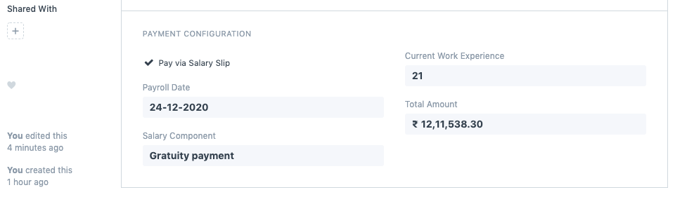 payment conf via salary slip