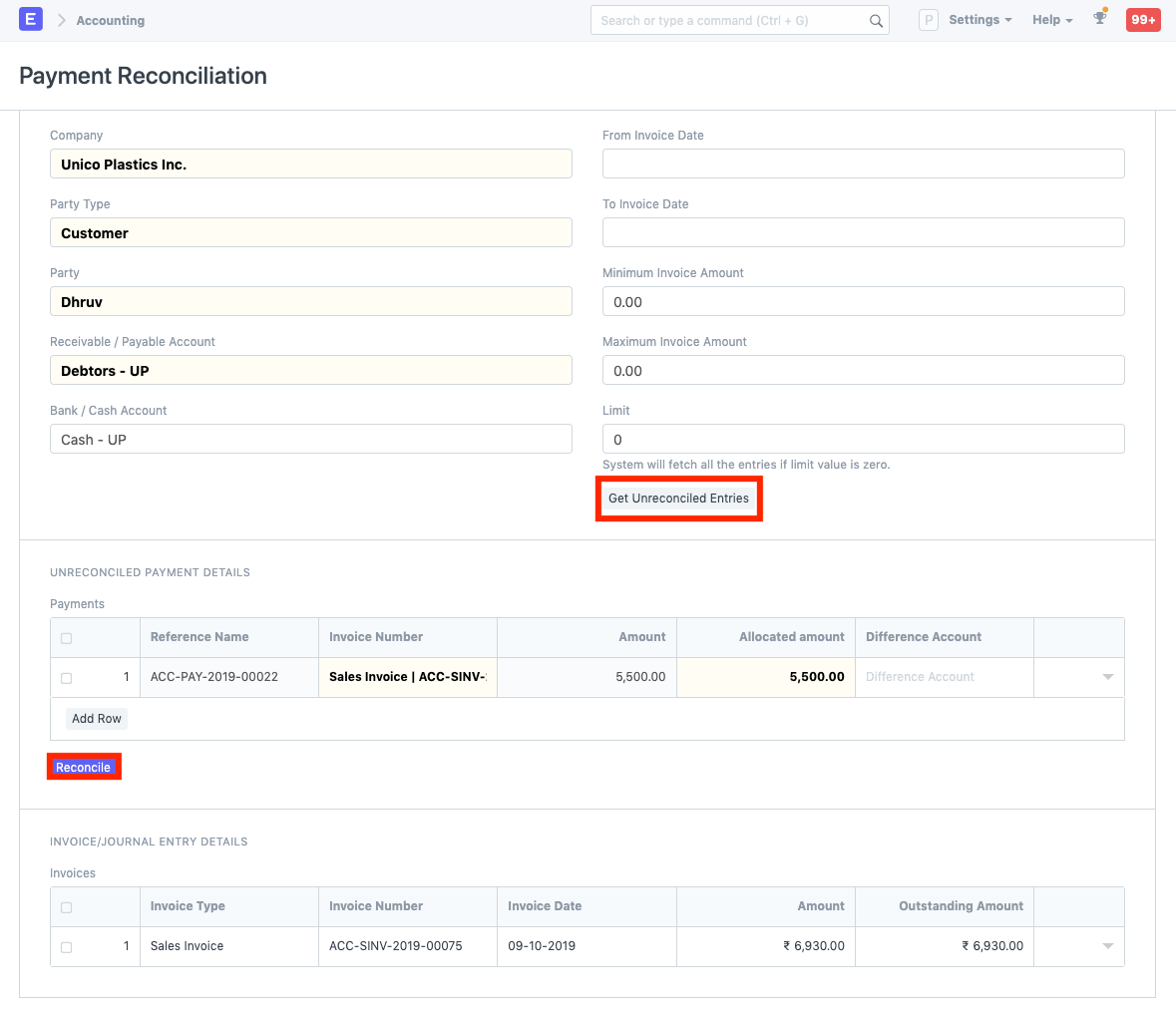 Payment Reconciliation