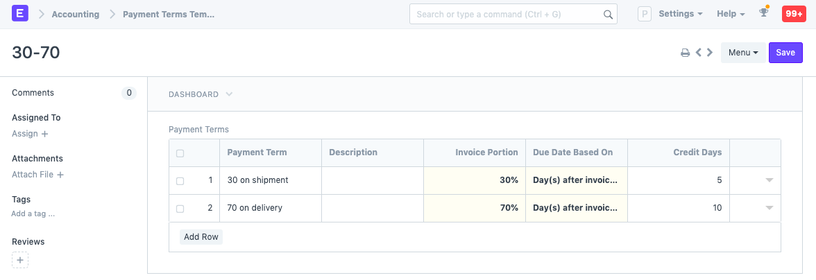 Payment Terms Template