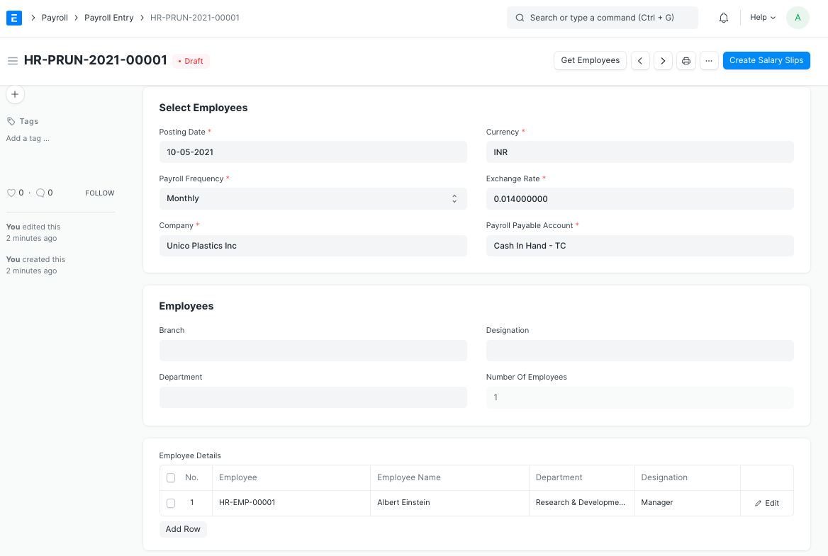 Payroll Entry