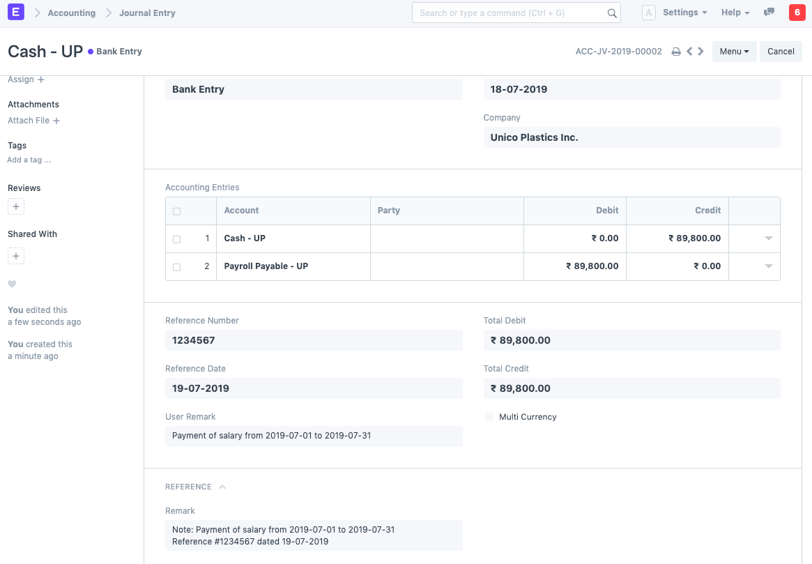 Payroll Make Entry