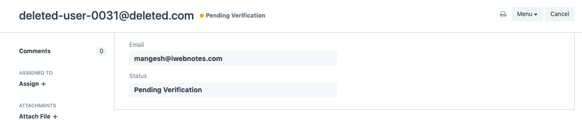 Pending Verification