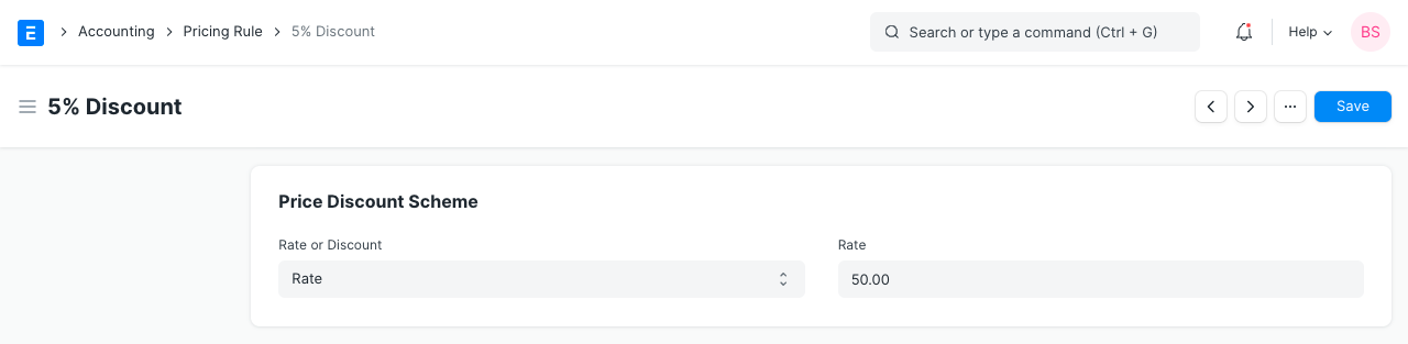 Price Discount Scheme Rate