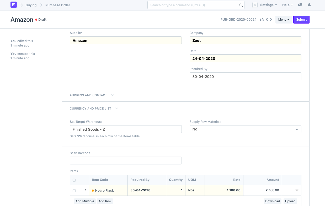 Purchase Order