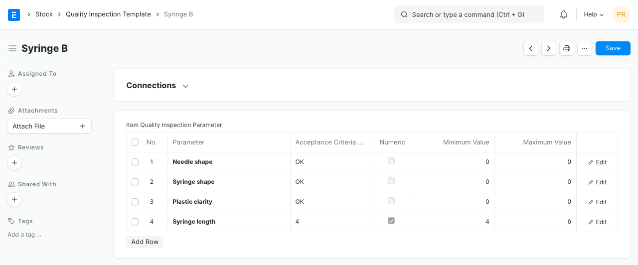 Quality Inspection Template